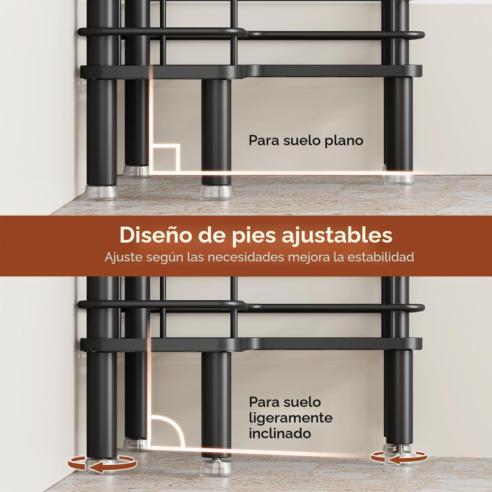 Orimade 3 Unidades de estantería de Ducha de pie, Estante de Ducha de Esquina Independiente, sin Agujeros, para Cuarto de baño, Color Negro