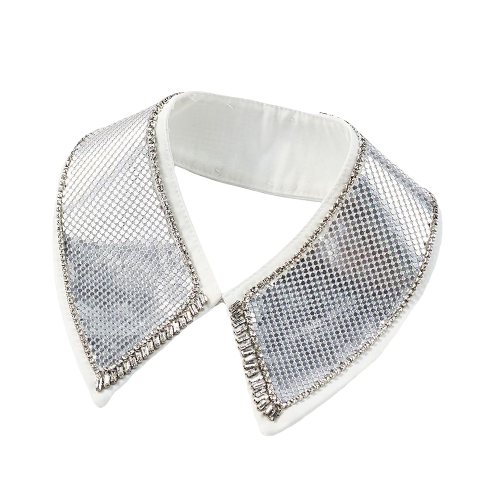MICFENY Rhinestones Detachable Lapel Collar False Elaborate Girls Collar Accessory Jeweled Neckwear Art False Shawl