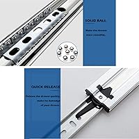 Vista 4 de Gobrico Deslizadores de cajones de cierre suave de 22 pulgadas, caminos de cajones de extensión completa resistentes, rieles de cajón de rodamiento