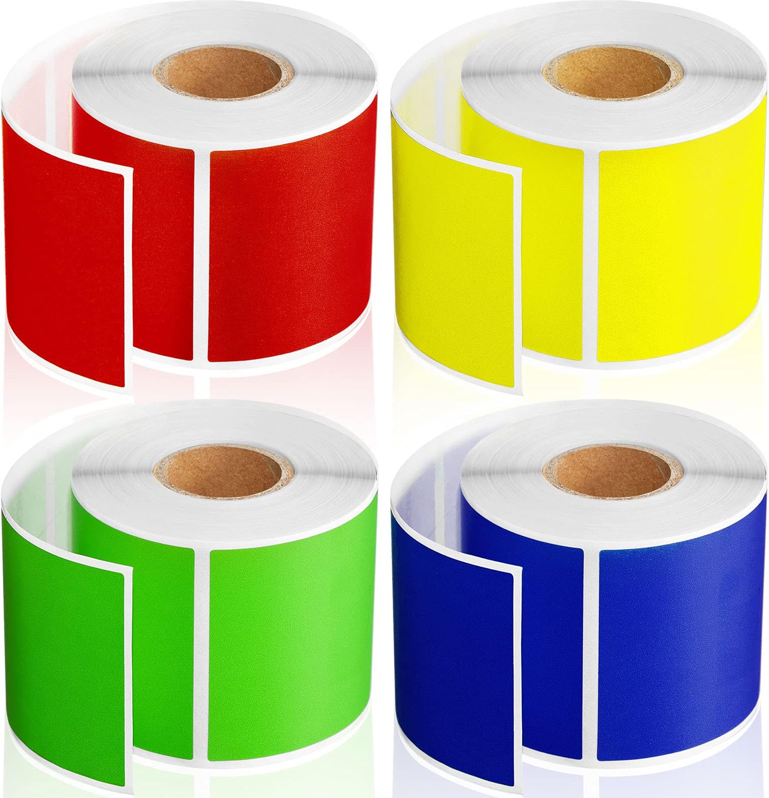 Marspark 1000 Pcs Colored Labels Stickers 3 x 2 Inch Rectangular Color Coding Labels Stickers Rolls 4 Color Moving Label for Boxes Inventory File Classification Packing Organizing Storage Name Tags