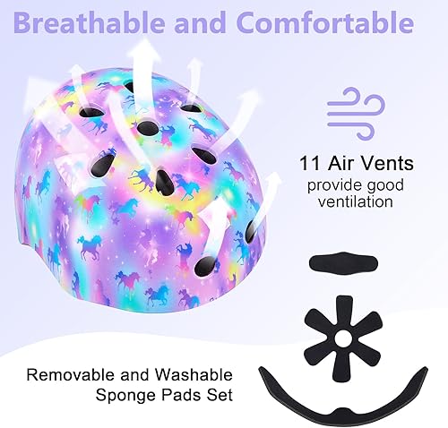 Miniatura 28 de Bienbee - Casco para niños pequeños, casco de patineta para bicicleta, equilibrio, bicicleta, scooter, para niñas y niños de 1-3-5-8-14 años