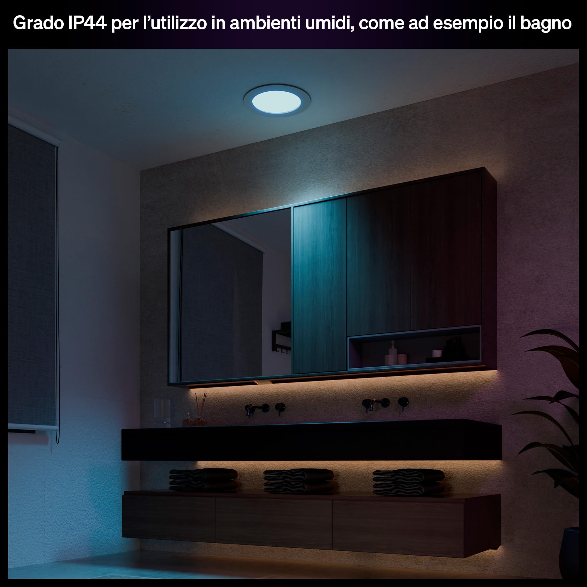 Philips Hue Slim Downlight, Plafoniera da incasso, 170 mm, Bianco | Smart LED, 1500 lm, Luce diurna 1000 K-20000 K, Regolazione ultrabassa, Colore preciso, Controllo via app e bluetooth