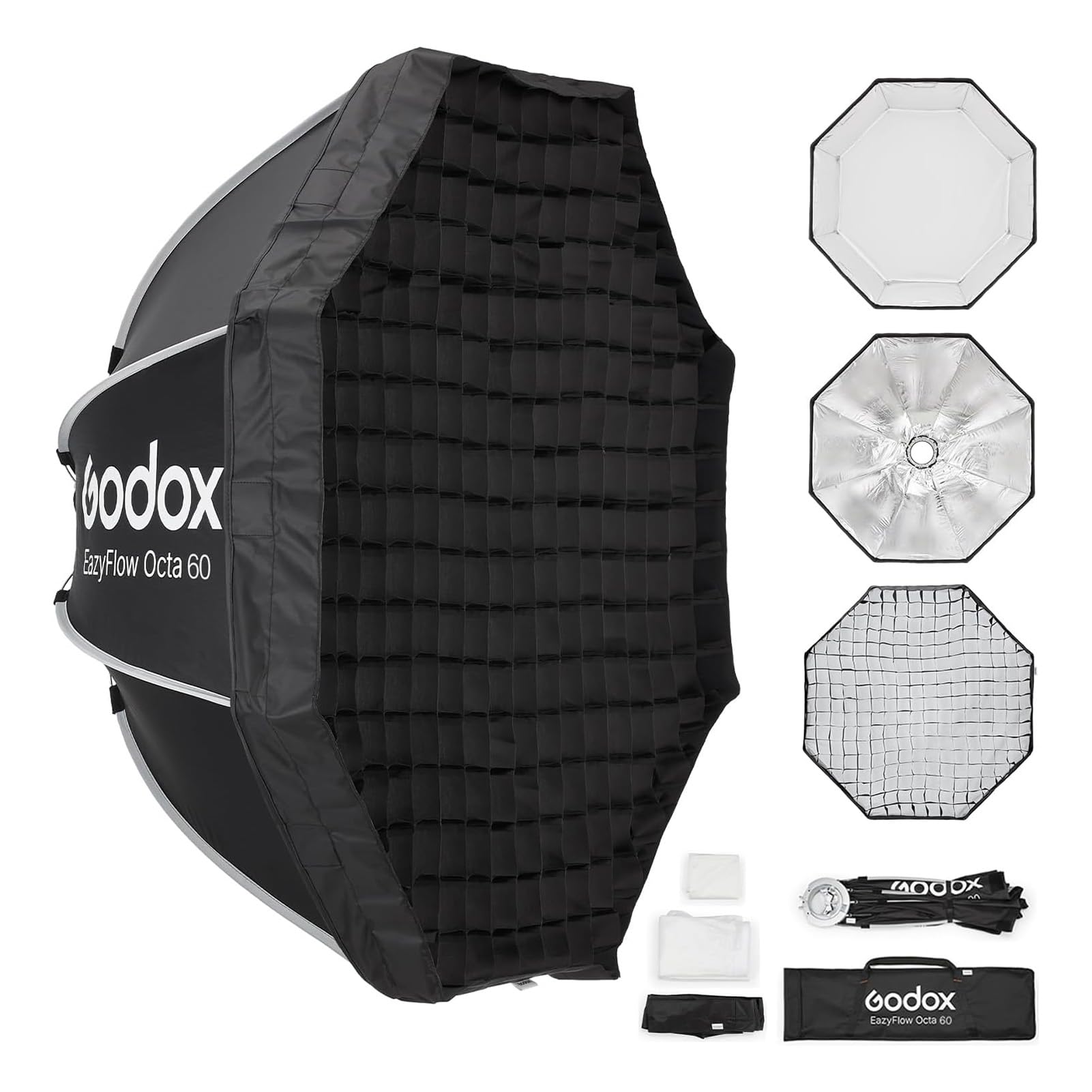 Godox EazyFlow Octa 60 Softbox pieghevole ottagonale con diffusore e griglia