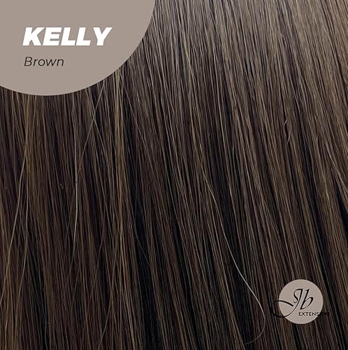 Miniatura 7 de Peluca de corte lobo, color marrón KELLY con flequillo en capas, mezcla de raíces oscuras, mezcla de marrón, pelucas de cabello largo sin pegamento