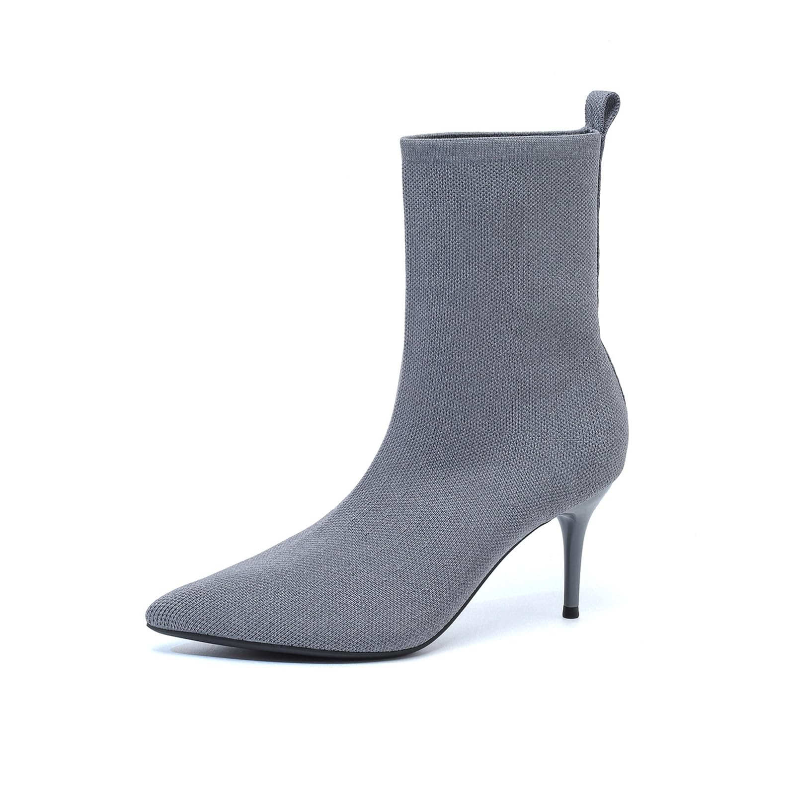 NHBEOEN Women's Knit Stiletto Ankle Boots Sexy Pointed Toe Pull On High Heel...