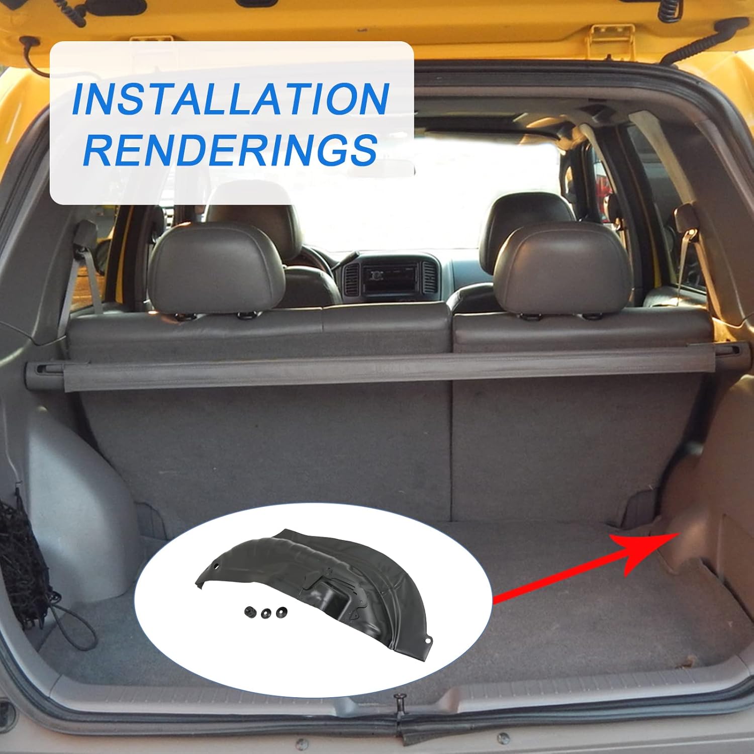 Rear Passenger Right Side Shock Rust Repair Kit Shock Tower Patch Panel Compatible with 2001-2012 Ford Escape 2001-2011 Mazda Tribute 2005-2011 Mercury Mariner Replace# 924-358, 5L8Z-7827886-AA