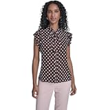 Womens Sleeveless Starbusrt Ruffle Blouse