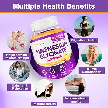 Magnesium Glycinate Gummies 1500mg, Magnesium Supplement, 60 Count