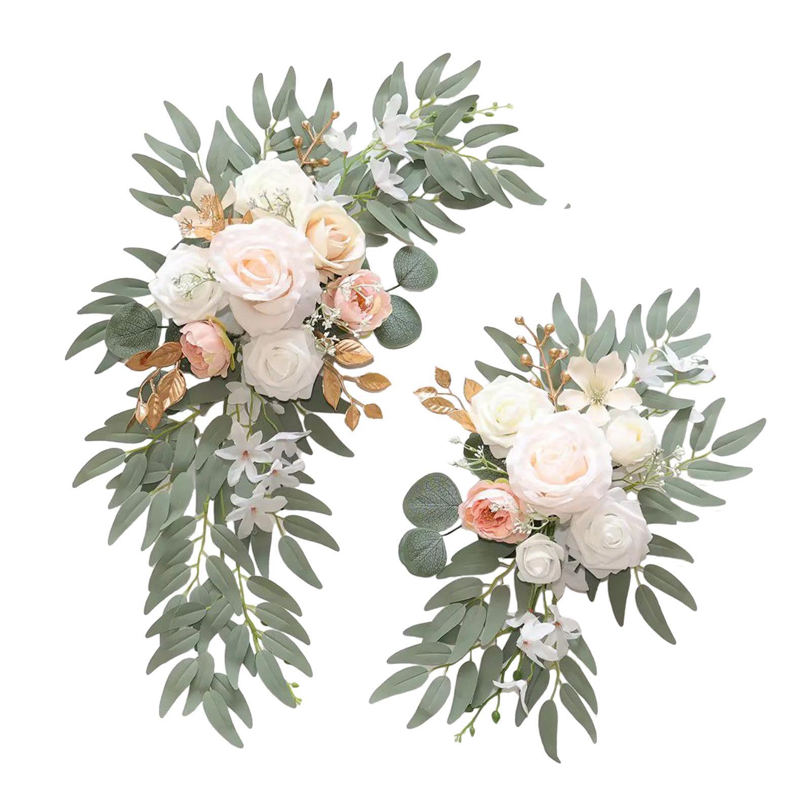 TWISAXC Impressive Floral Decorations With Silk Flowers Swags For Wedding Arch Creating Stunning Centerpiece Arrangements Wedding Arch Flower Decorations Supplies, Champagne, 60x40cm 40x30cm