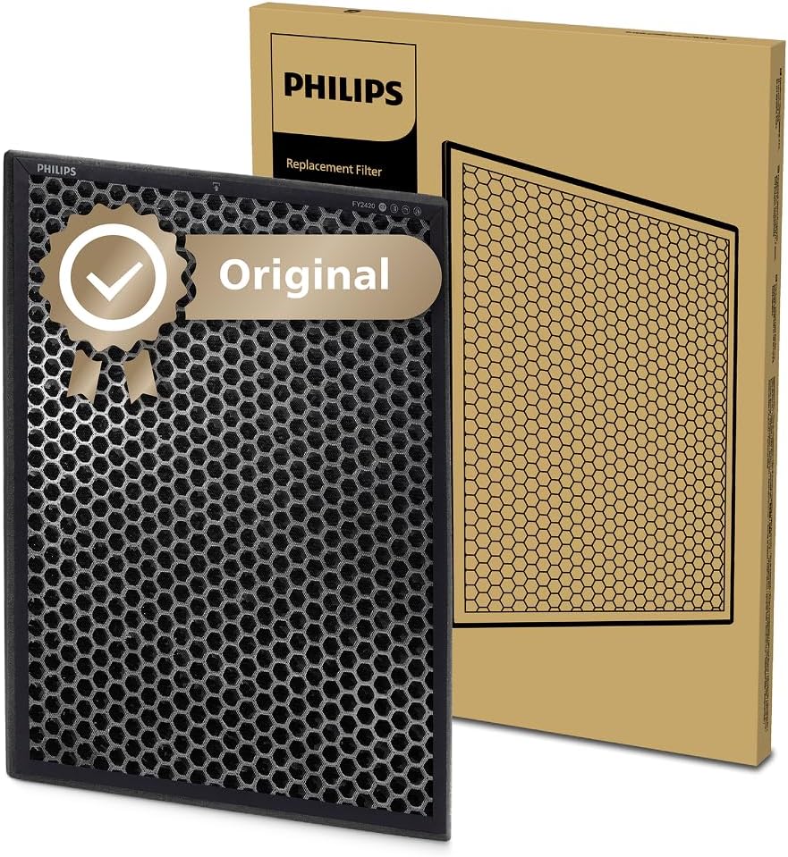 Philips Original Replacement Filter for Air Purifier 2000i and 3000i Series AC2887/AC2889, AC2892, AC3829, Active Carbon, 12 Months Lifetime, Black/White (FY2420/30)