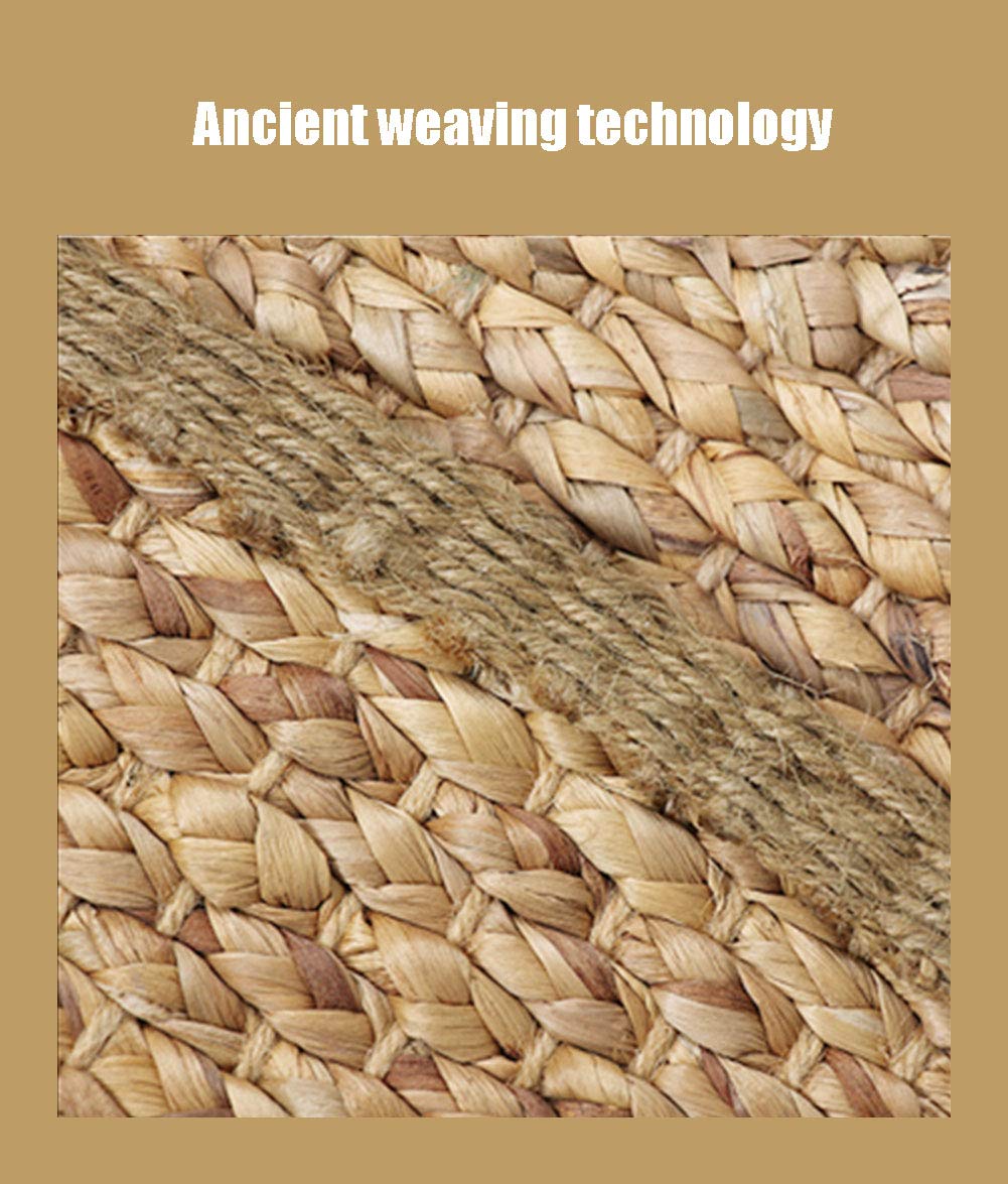 Moderne Non-Glissement Naturel Lavable Tapis De Zone,pour Le Salon Chambre Étude,Jute Tapis,Chambre Extérieurround Fibres Végétales Tapis-Brun Clair