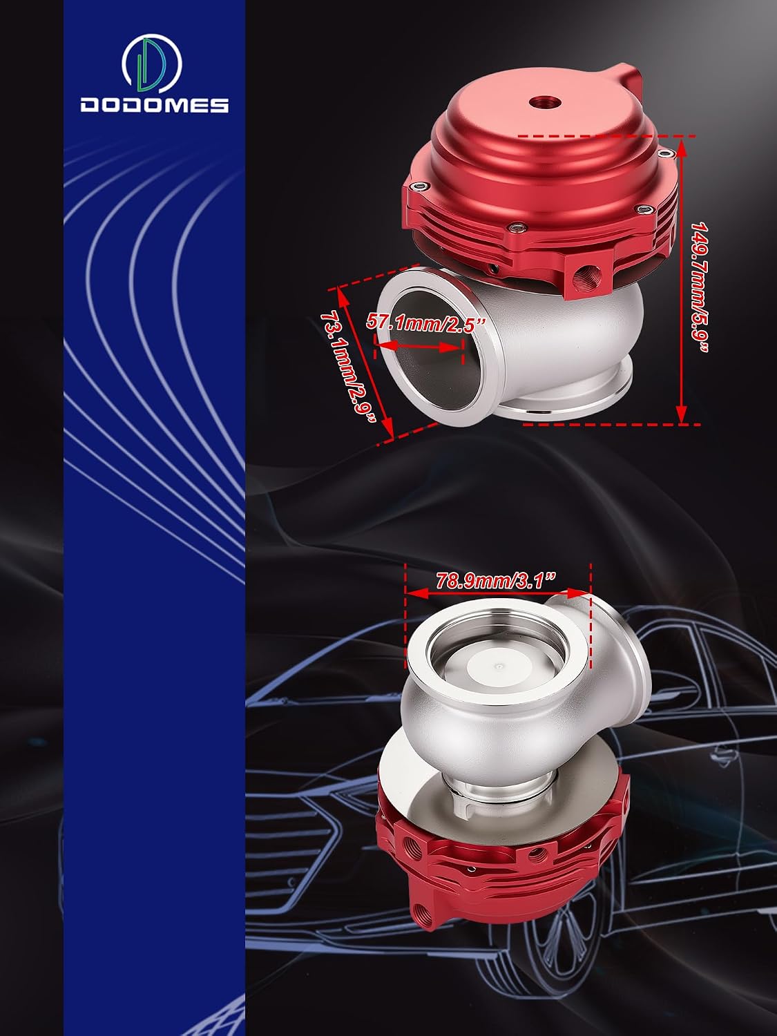 44mm External Turbo Wastegate, Water Cooled Boost Control Valve