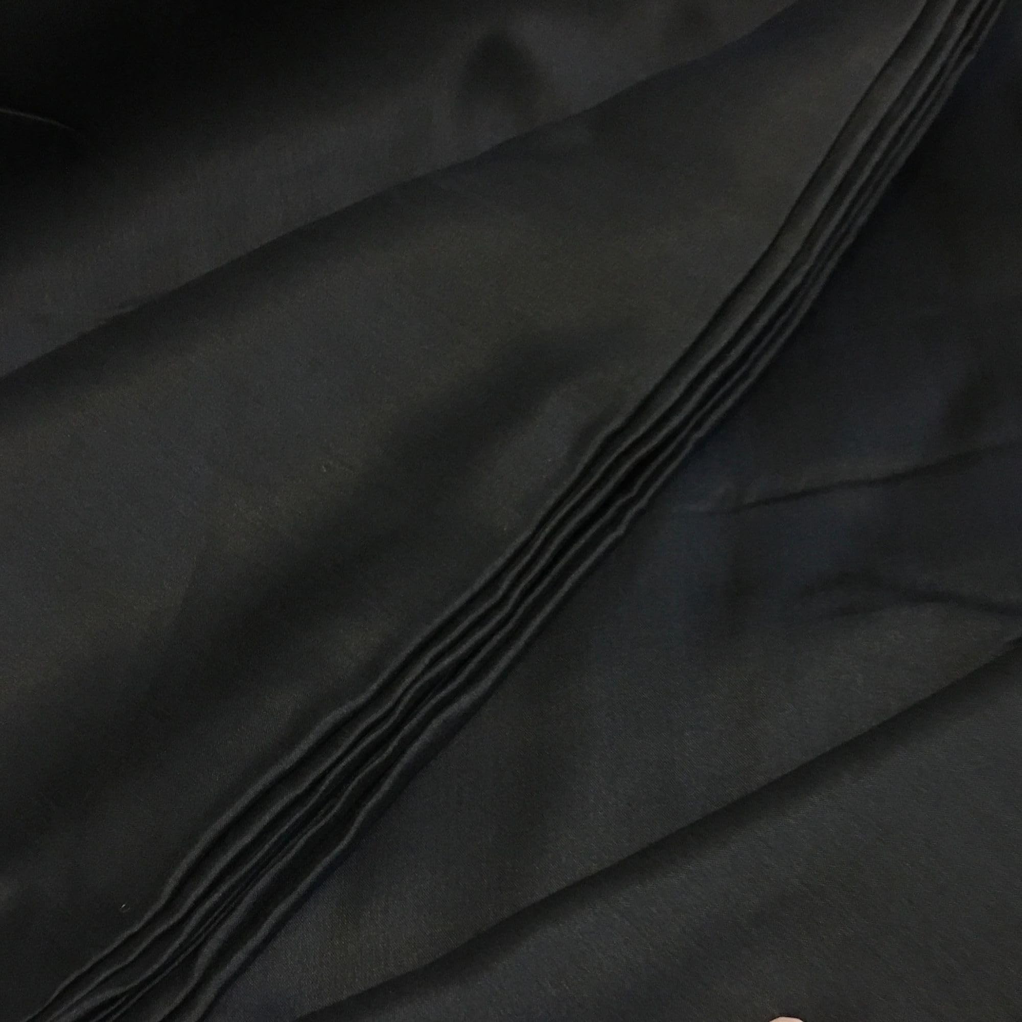 100% Mulberry Silk Fabric by The Yard/Half Yard – Black Habotai Silk 14mm, 35" Wide – Pure Silk for Dressmaking, Lining, Scarves & Sewing Projects – Made in Vietnam (by The Half Yar)