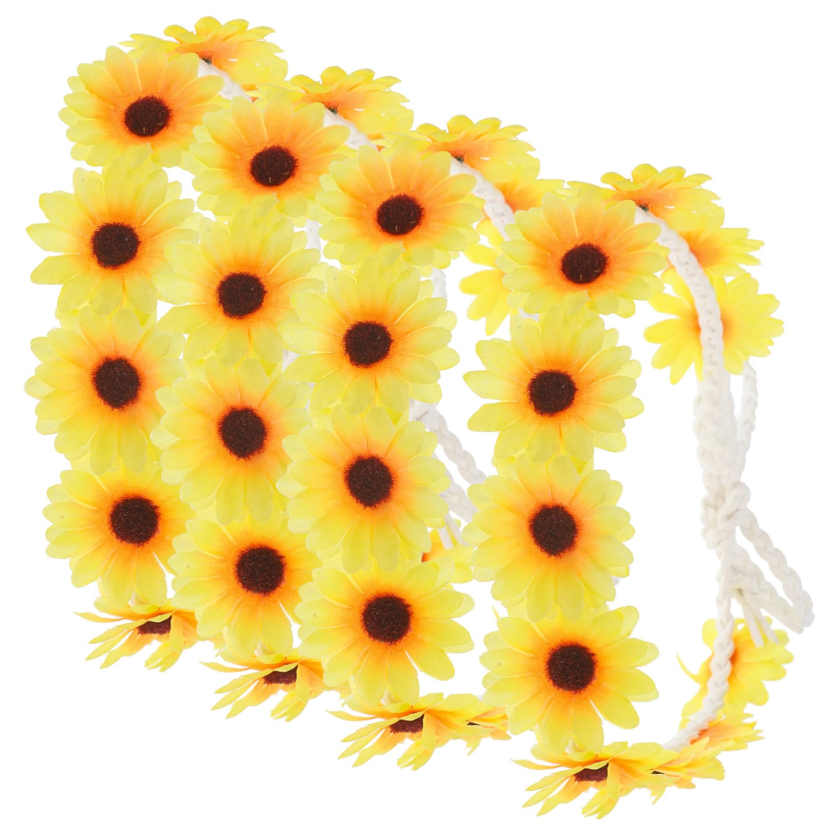 FRCOLOR Lot de 20 cordes à cheveux tournesols - Bandeau pour cheveux - Pour femme - Bandeau de cheveux - Pour femme - Pour la plage d'été - Pour les