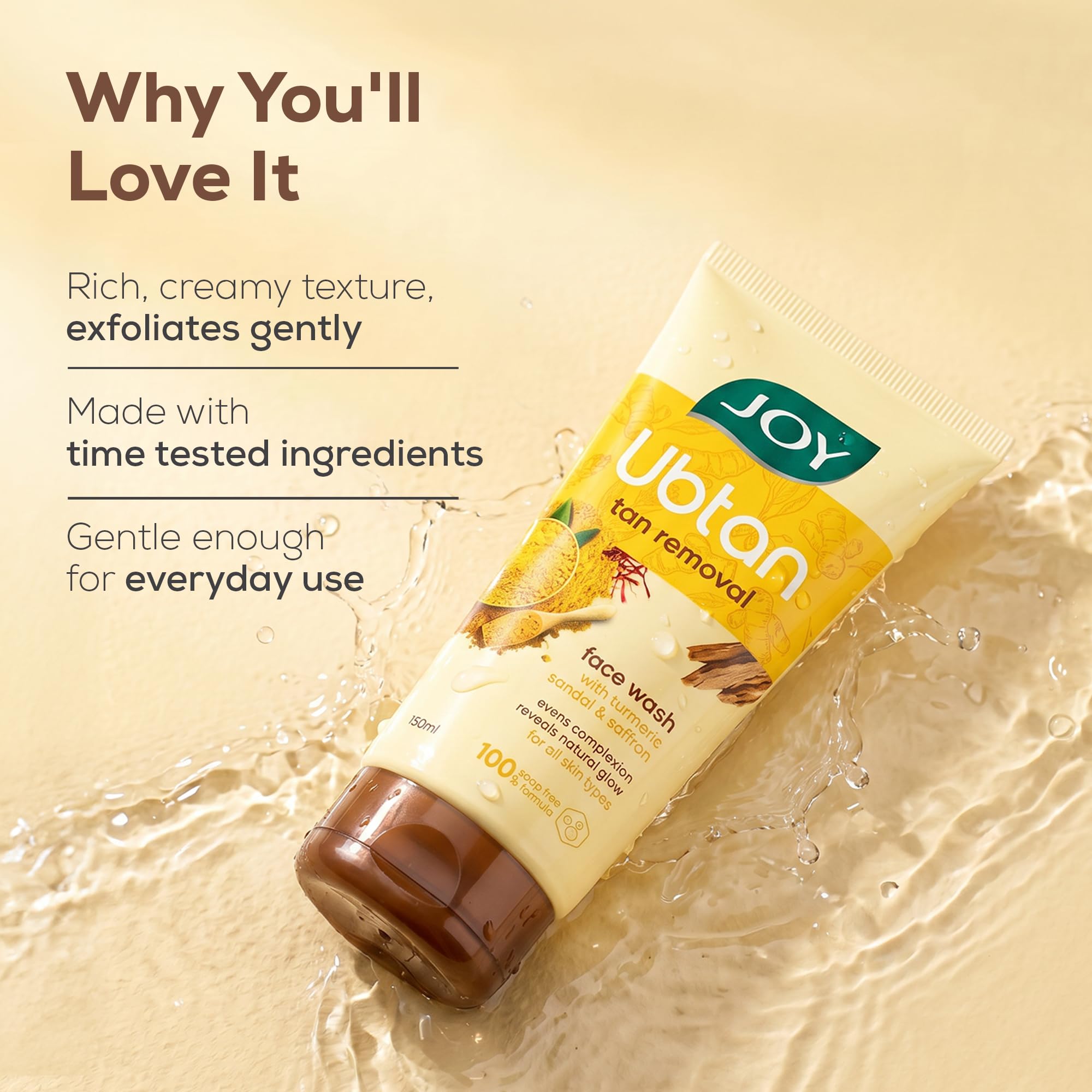 Joy Ubtan Face Wash - Tan Removal & Glow -4