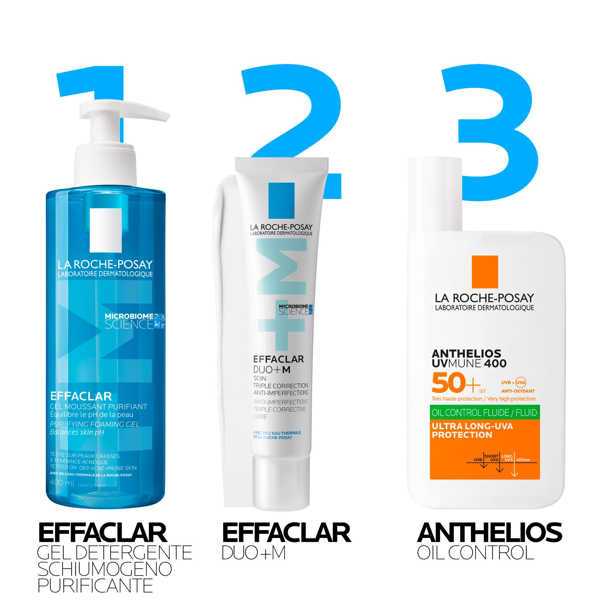La Roche Posay Effaclar Duo + M, Trattamento Tripla Correzione Anti-Imperfezioni, Per Pelli Grasse a Tendenza Acneica, Effetto Anti-Ricomparsa, Con Phylobioma, Procerad e Niacinamide, 40 ml