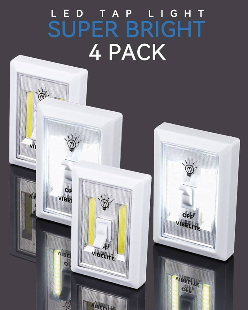 SwitchLight グレー LED Night Light Switch, 12 Total Batteries Included, 200