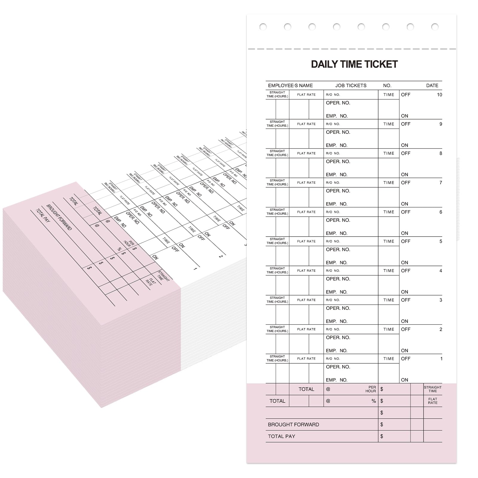 AmazingSpark Tageszeit- und Arbeitstickets, 12 Flaggenmechaniker-Zeitblätter, Karten für Mitarbeiter, Wochenformat, Reparaturwerkstatt, Büro, Geschäft, 11,4 x 24,9 cm, 500 Stück