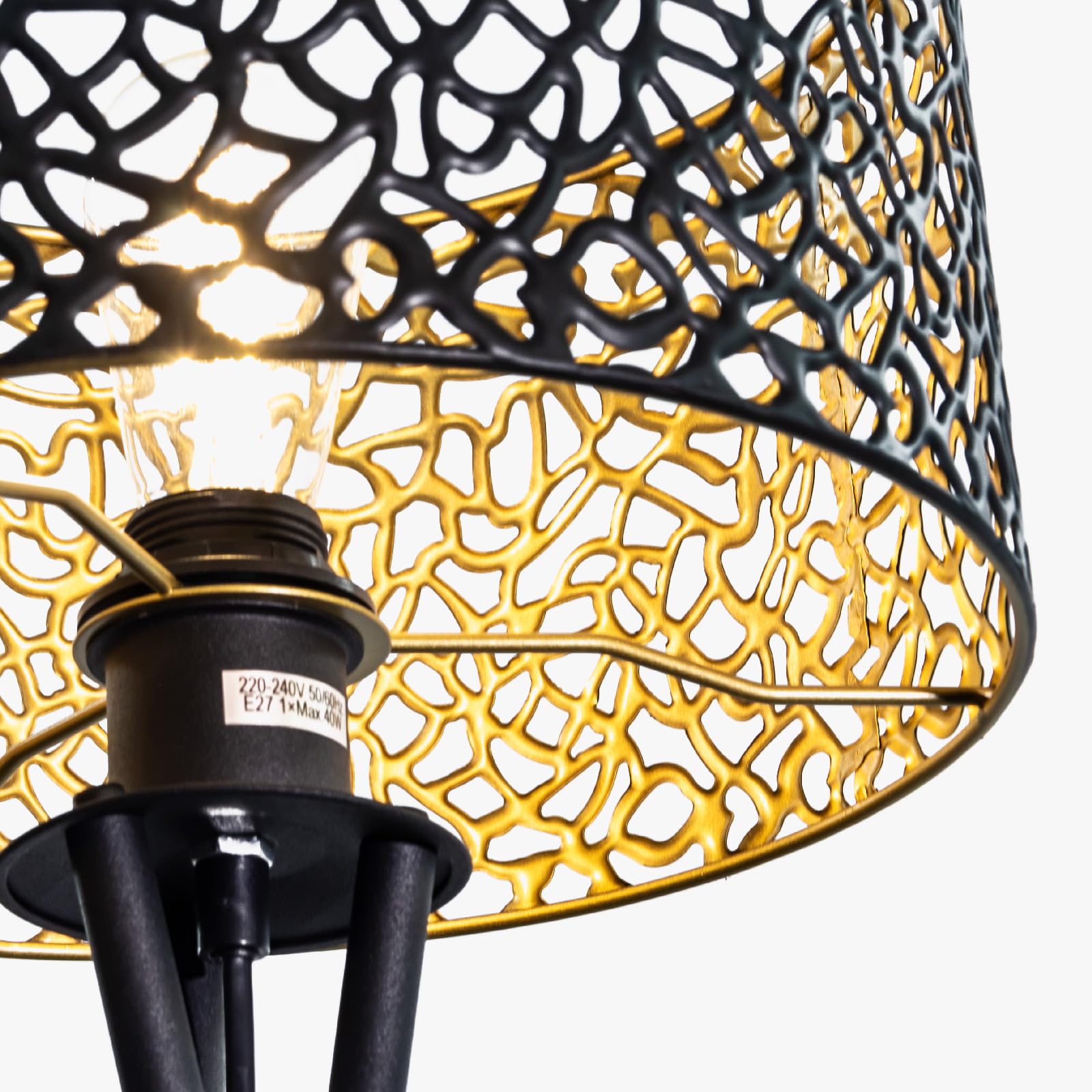 Moderne Stehlampe mit LED-Birne & Schirm, Dreibein-Gestell, Schwarz, E27 Fassung, Dekorative Stehleuchte für Wohnzimmer und Büro Schlafzimmer