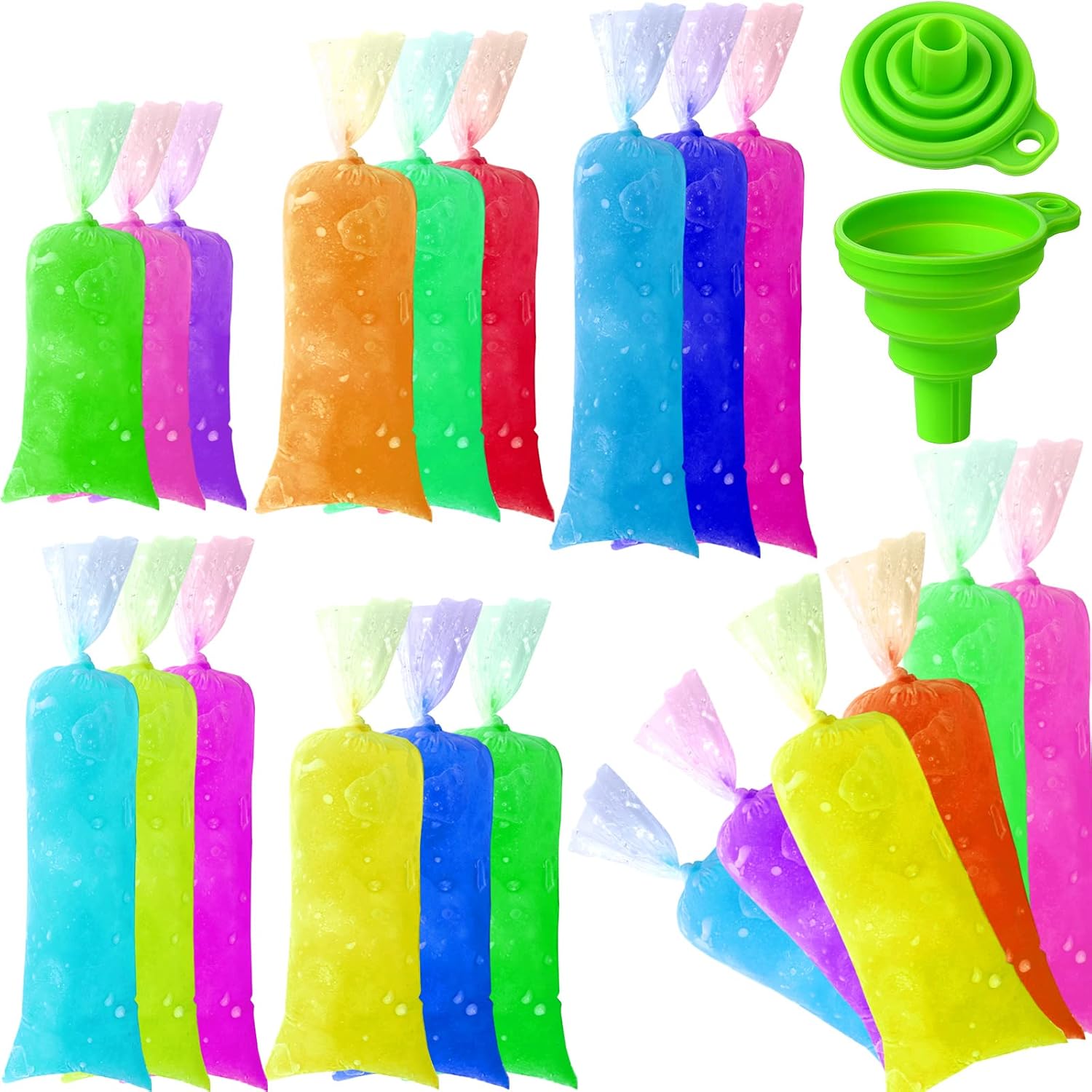 Patelai 450 Pcs Ice Bolis Bags Disposable Pop bags with Funnel 3 Sizes
