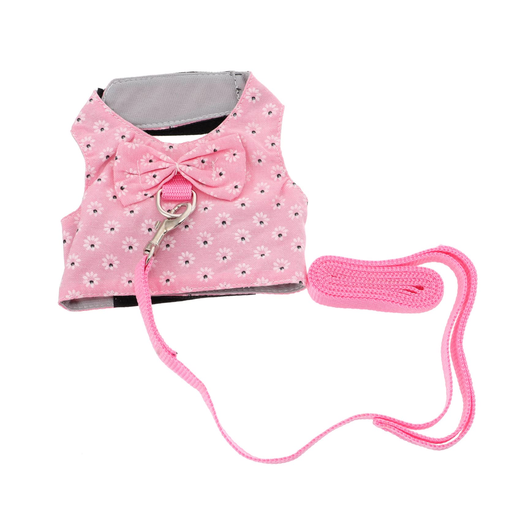 POPETPOP Rabbit Vest Harness with Leash Bunny Bow Design for Small Animals Breathable and Skin Friendly for Outdoor Walking and Photoshoots Present for
