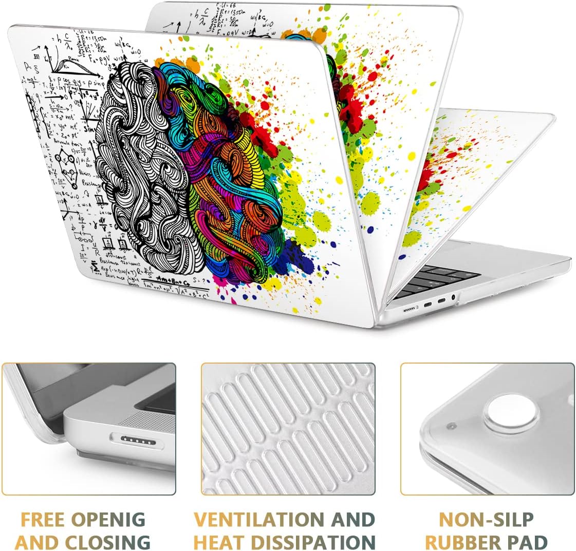 CISSOOK Creative Brain Hard Shell Case for MacBook Pro 14 inch Case 2026 2025 2024 2023 2022 2021 Release A3434 A3401 A3112 A3185 A2992 A2918 A2779 A2442, Brain Cover for MacBook Pro 14 M1 M2 M3 M4 M5