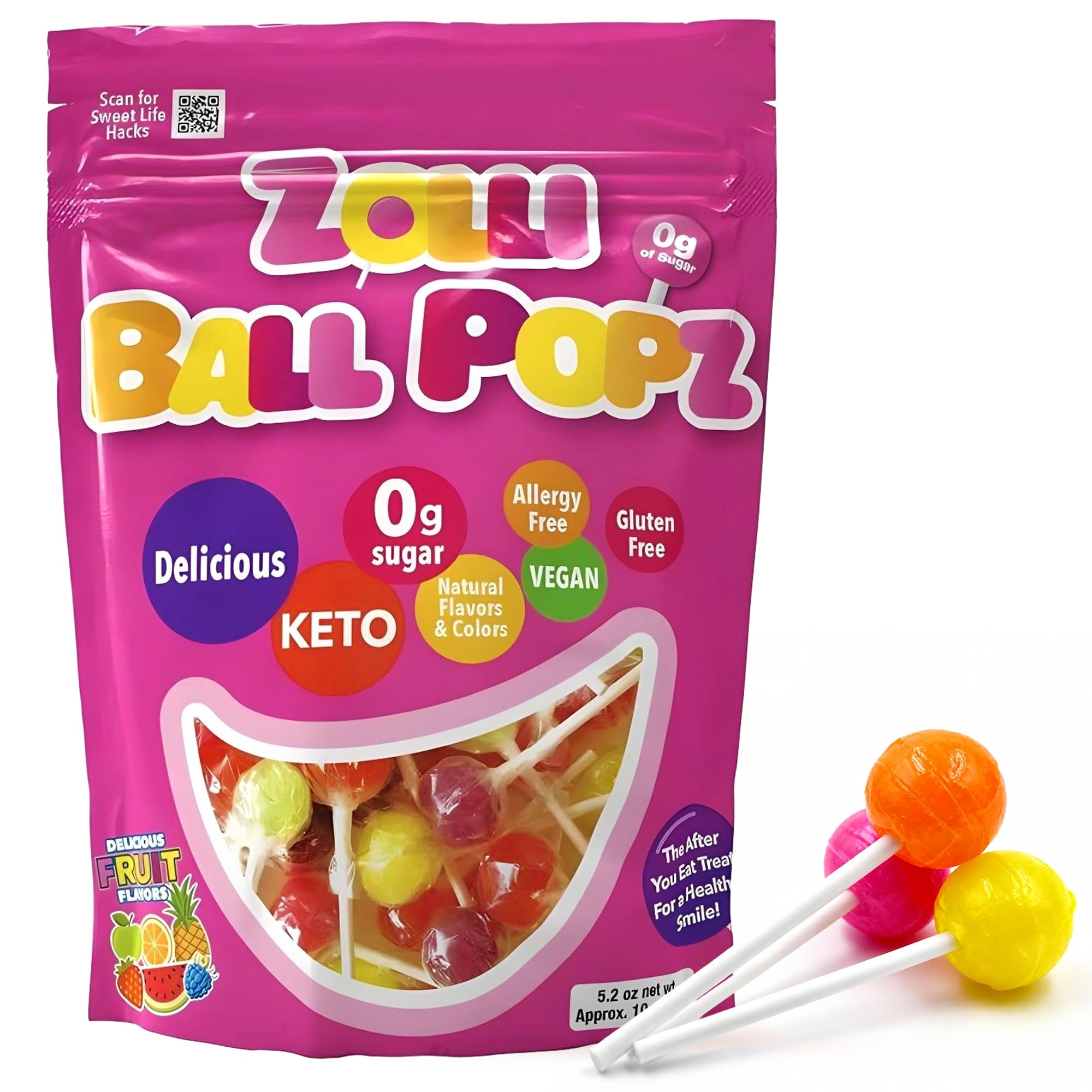 Zollipops The Clean Teeth Pops, Ball Popz, 150 ml (Packaging May Vary)