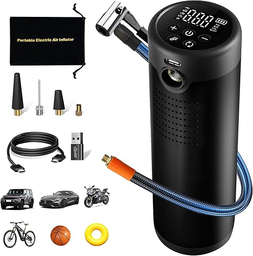 Inflador de neumáticos, compresor de aire portátil, bomba de aire inalámbrica de 150 PSI para neumáticos de automóvil, bomba de aire eléctrica para