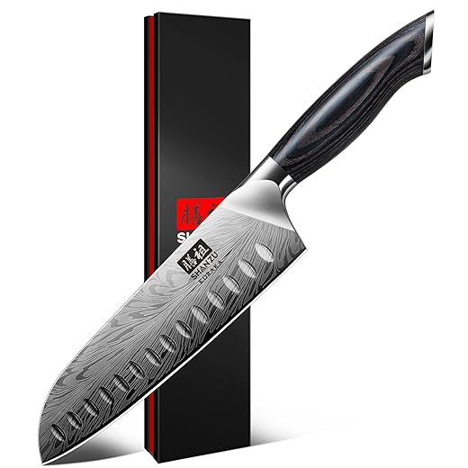 SHAN ZU 20cm Japanese Santoku Kitchen Knife