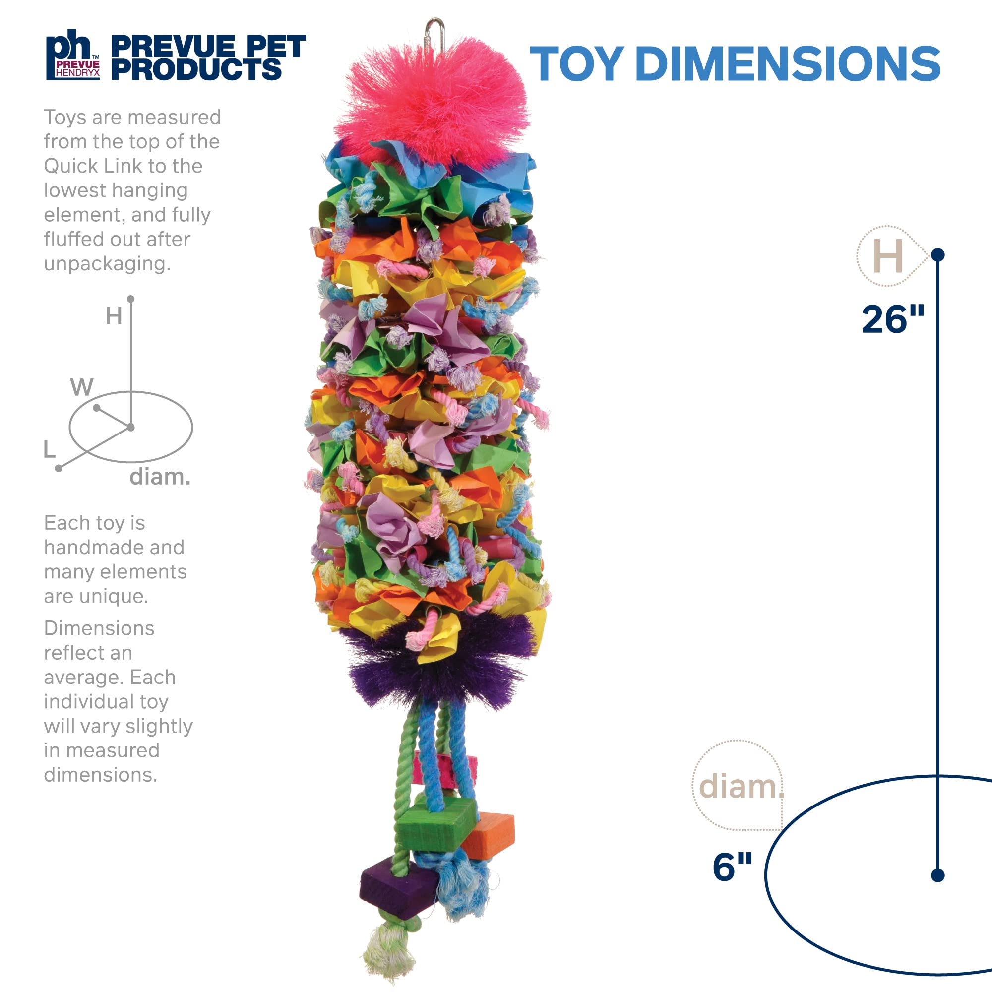 Prevue Mascota Productos 62607 Calypso Creaciones Dagwood pájaro Juguete