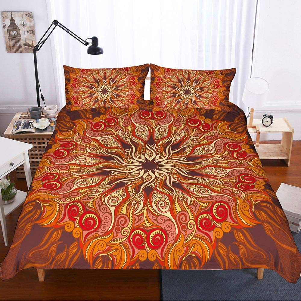 Copripiumino Bohémien Con Mandala – Set King Size 230x220 Cm, Morbido E Traspirante, Per Ragazzi E Adulti