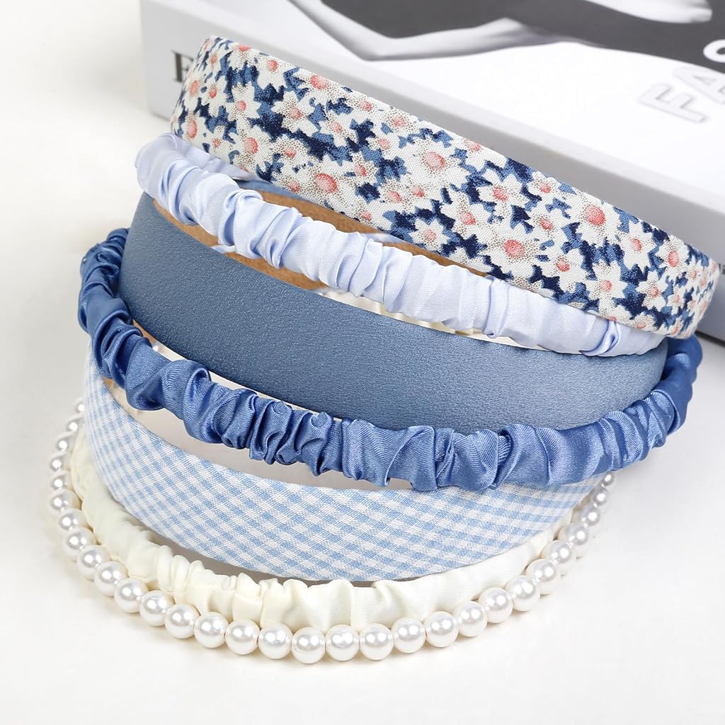 ZIBUYU® 7Pcs Hair Bands for Women, Floral Wide Hair Band for Girls Kids 3