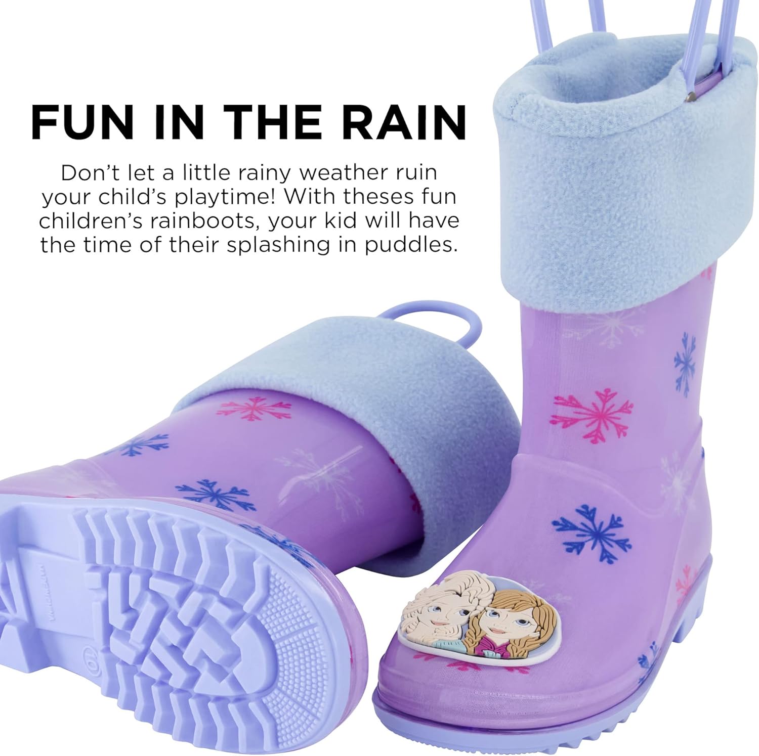 Disney Girls' Disney Girls Frozen Toddler Rain Boots With Soft Removable Liner