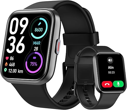 Reloj inteligente para hombres y mujeres (recepción de llamadasmarcación), Alexa integrado, pantalla táctil de 1.8 pulgadas, rastreador de actividad