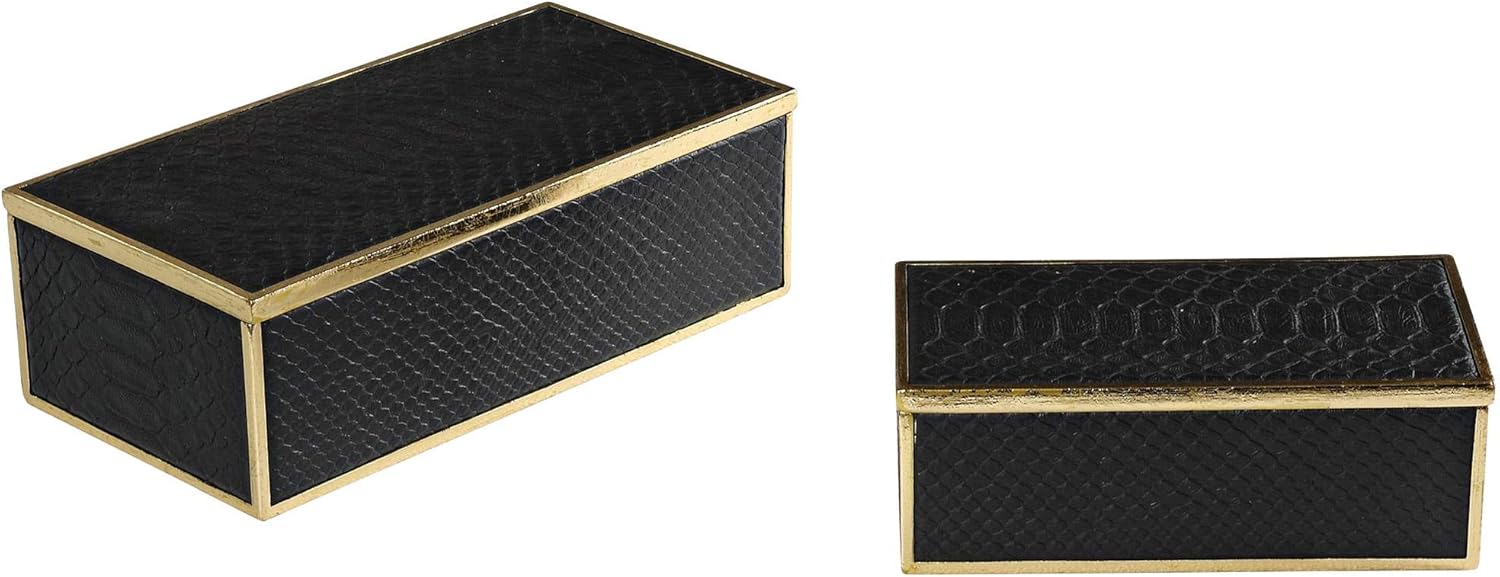 Uttermost Ukti Black and Gold Decorative Boxes Set of 2