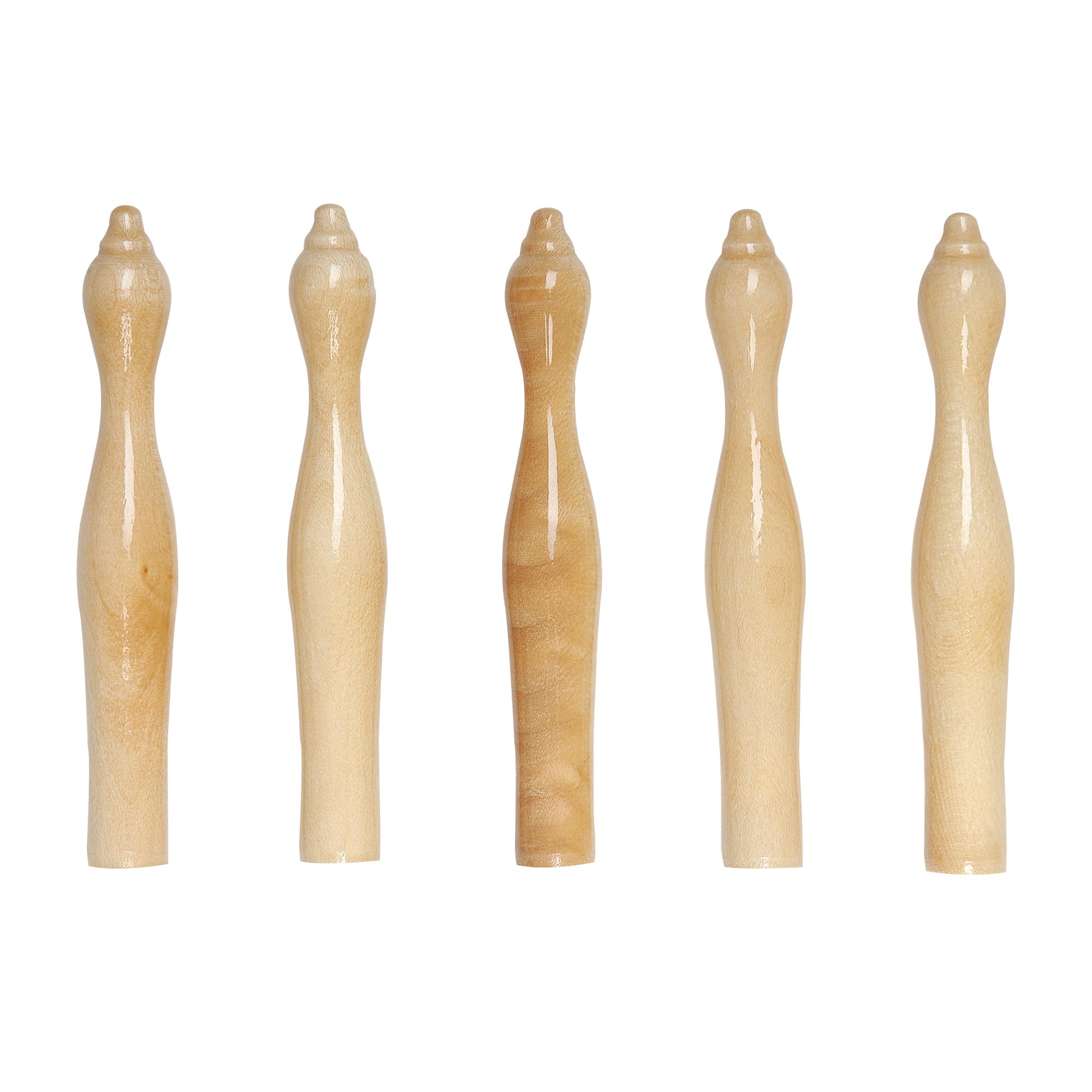 Winsport Billard-Kegeln, Holzkegel für 5-Kegelbillard, Birilli, Turniergröße 105 mm, Ahornholz, auch für Stellungspiel Pool- und Karambolage Carom Billard, Set 5 St.