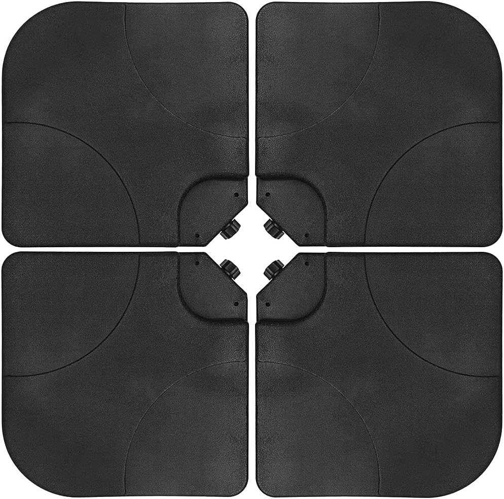 Crossbar Patio Umbrella Base with 4-Piece Heavy-Duty Cantilever Offset and Easy-Fill Sprouts for Sand or Water 220lbs, Black