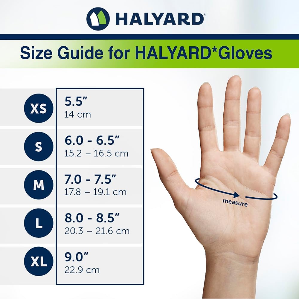Amazon.com: HALYARD SKYBREEZE Nitrile Exam Gloves, Powder