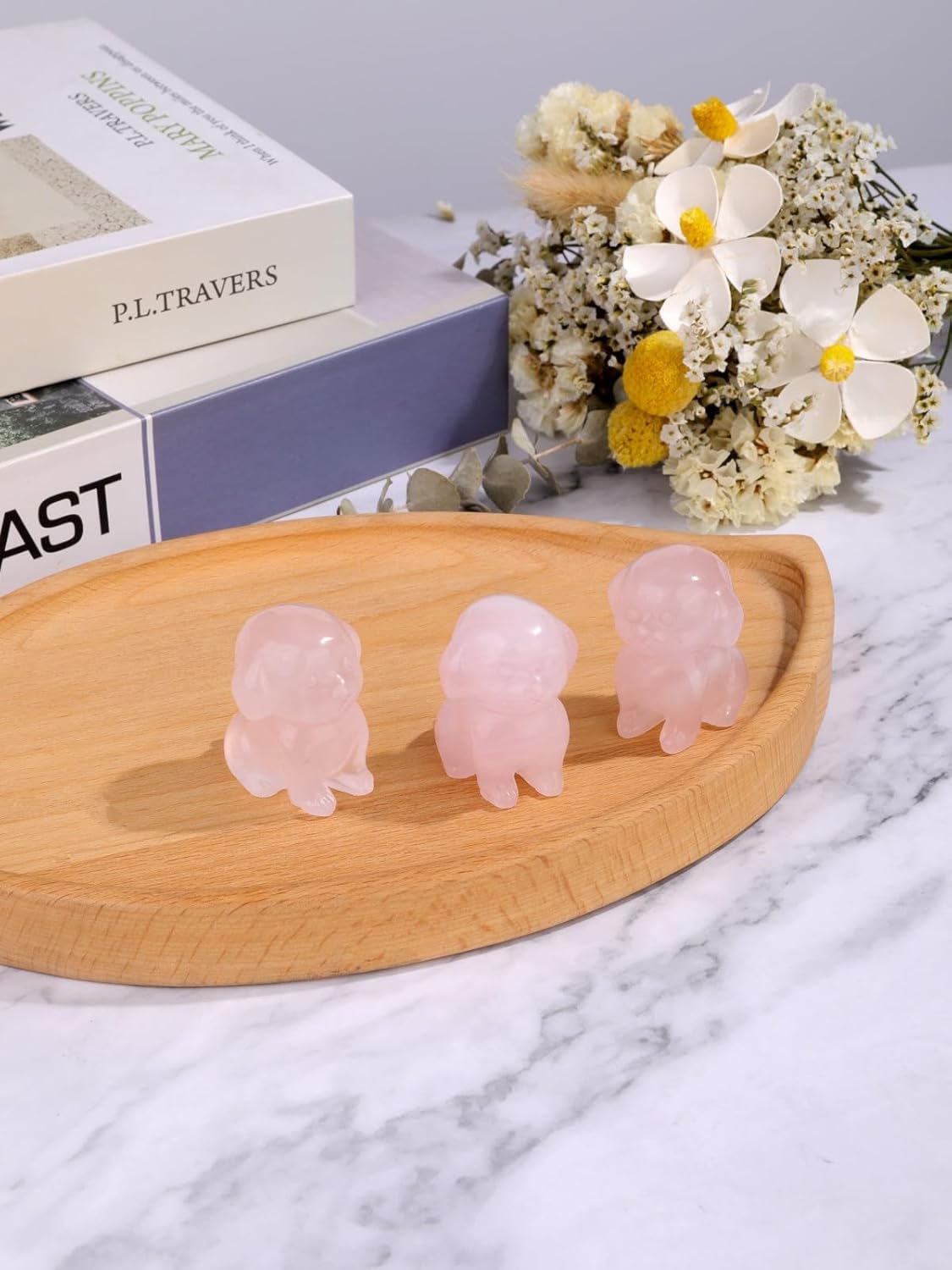 CrystalTears Rose Quartz Crystal Dog Figurine Gifts for Women Dog Lovers Men, 1.5” Healing Gemstone Dogs Puppy Statue Ornament for Home Office Decor Cute Lucky Crystals Dogs Gifts for Christmas - Image 4