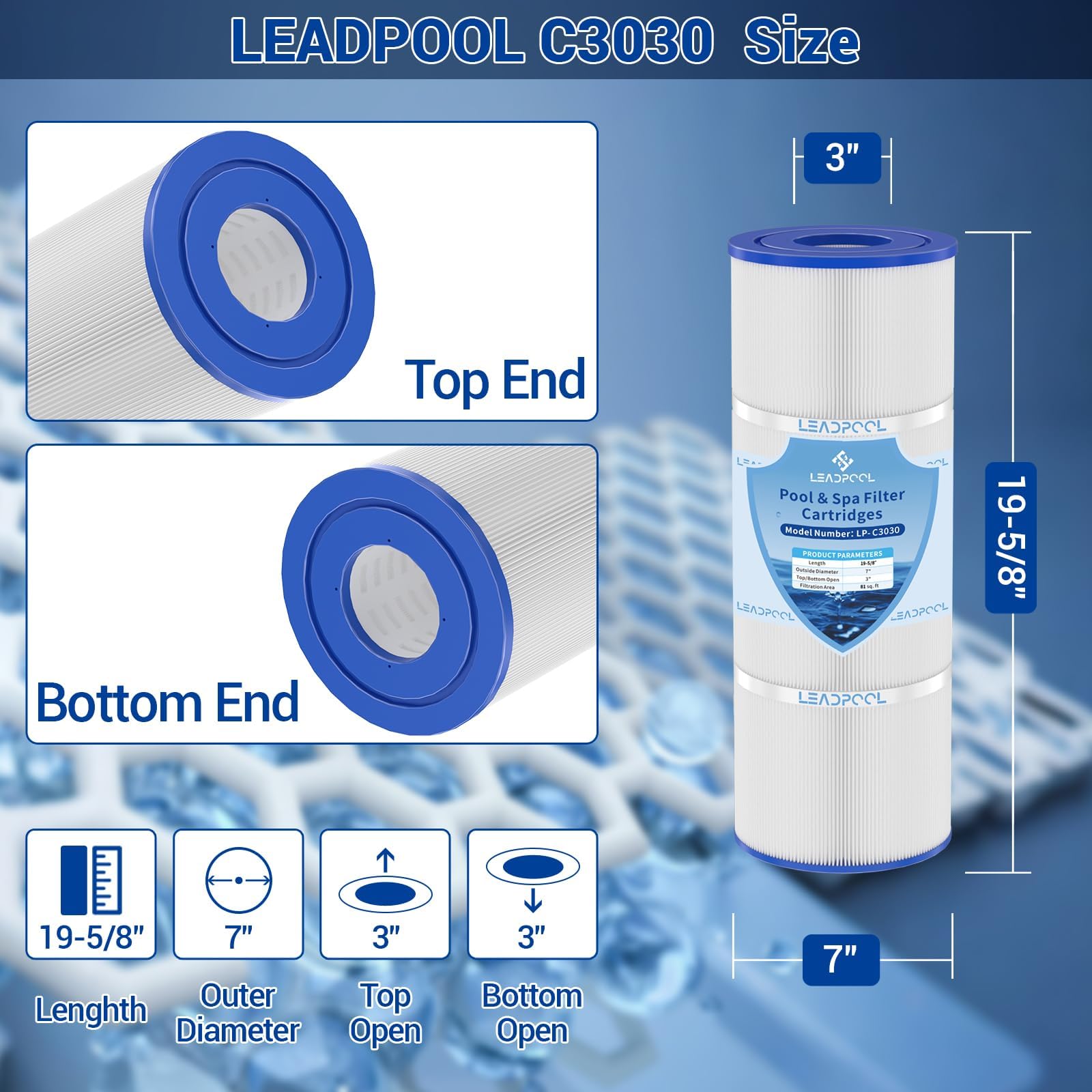 Pool Filter Cartridges - Hayward & Pleatco Replacement -3