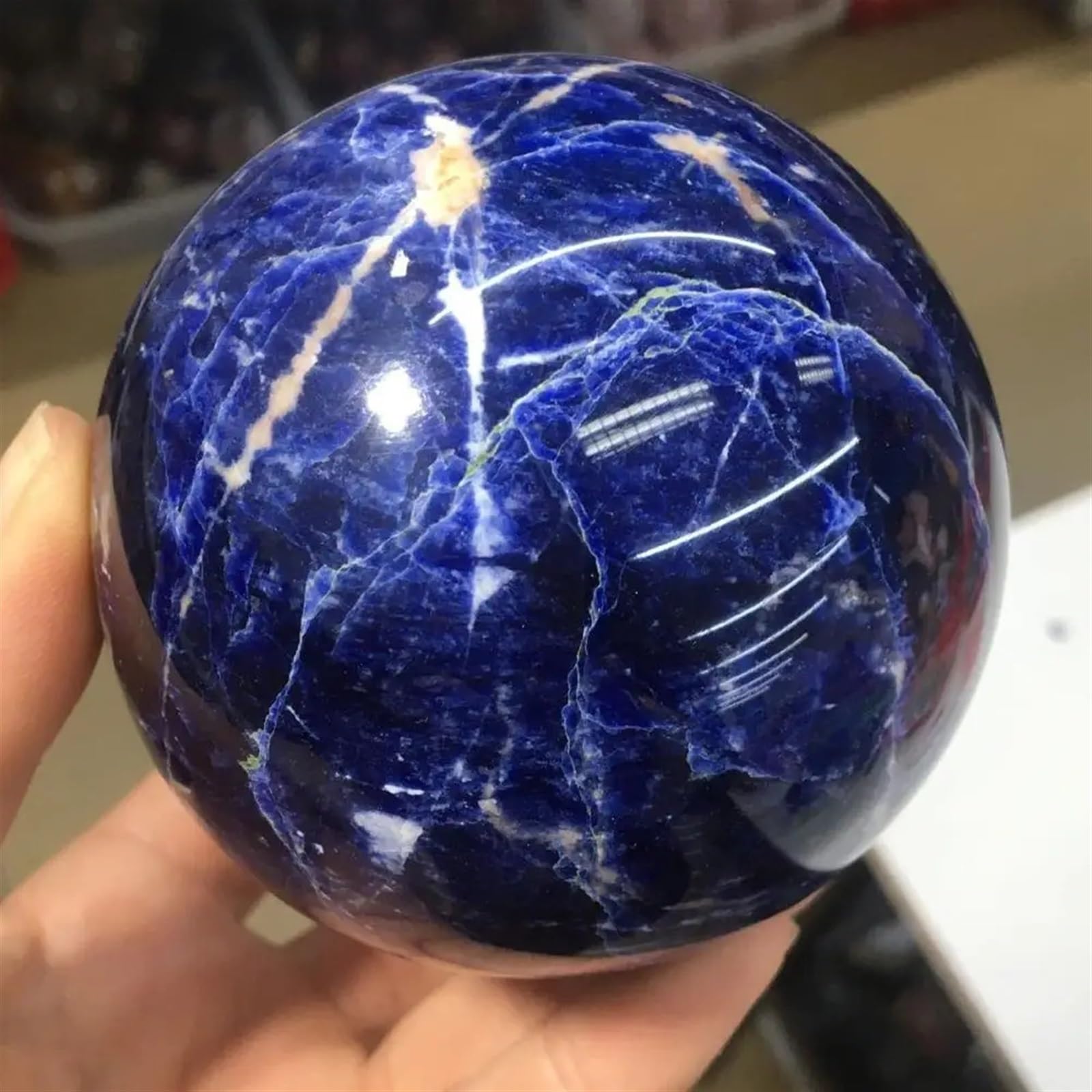 HSMQUBDBX Bluestone Crystal Ball Ornaments (Size : 1000-1100g)
