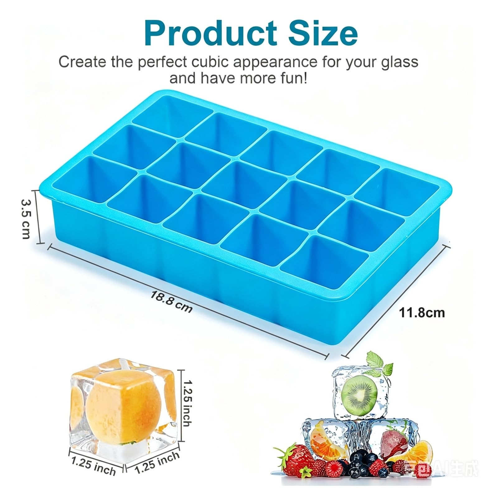 Bandejas for cubitos de hielo Silicona de calidad alimentaria(2pcs-Black Green)