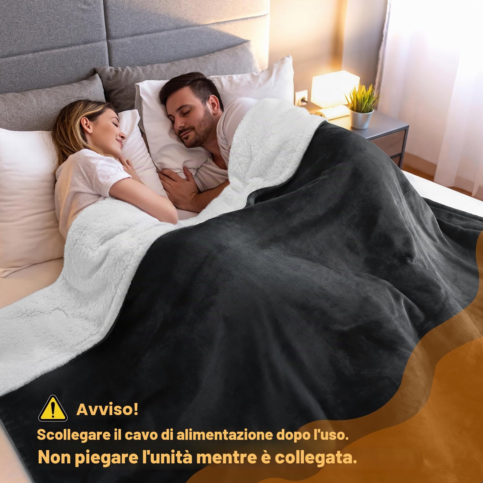 berssen Coperta Elettrica con Spegnimento Automatico, 6 livelli di Riscaldamento, 1–9 Ore, Protezione da Surriscaldamento, Coperta Elettrica per Casa e Ufficio, 130 x 180 cm