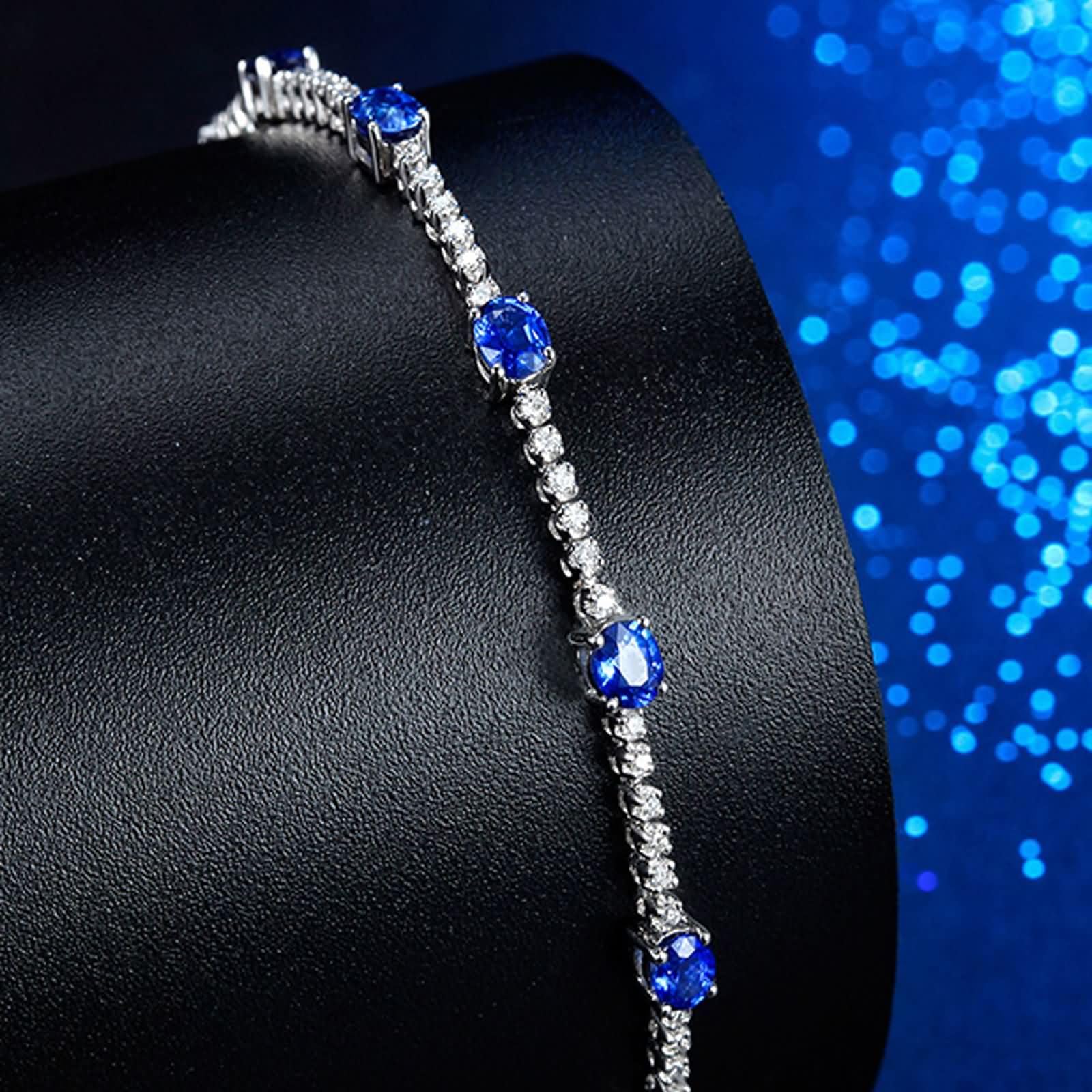 Pulseras de Mujer Oro Blanco 9 Kilates / 14 Kilates / 18 Kilates, Oval con Rubí y Diamante, Cadena Extensible 16 CM + 5 CM, Pulsera Ajustable Mujer Cadena Plata Rojo