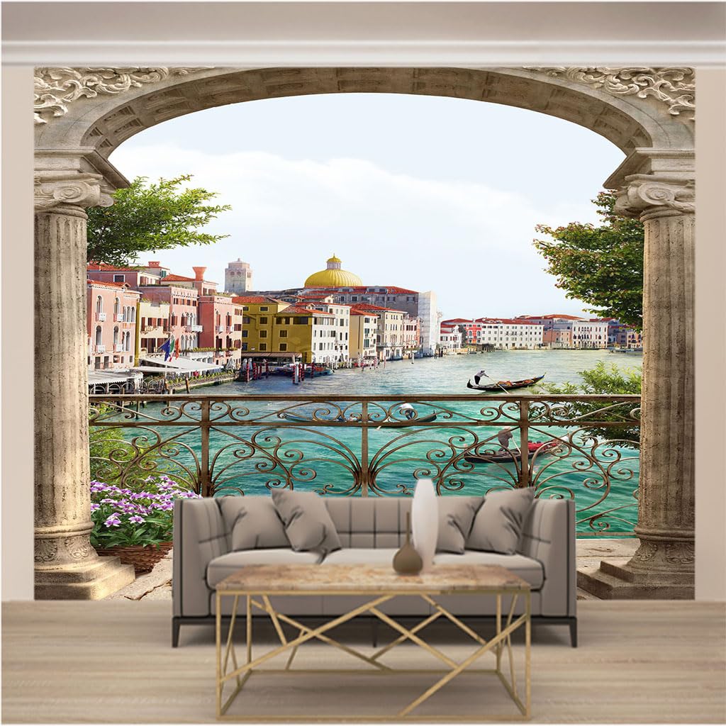 Papier peint trompe l'oeil 3d Venise pour transformer votre salon