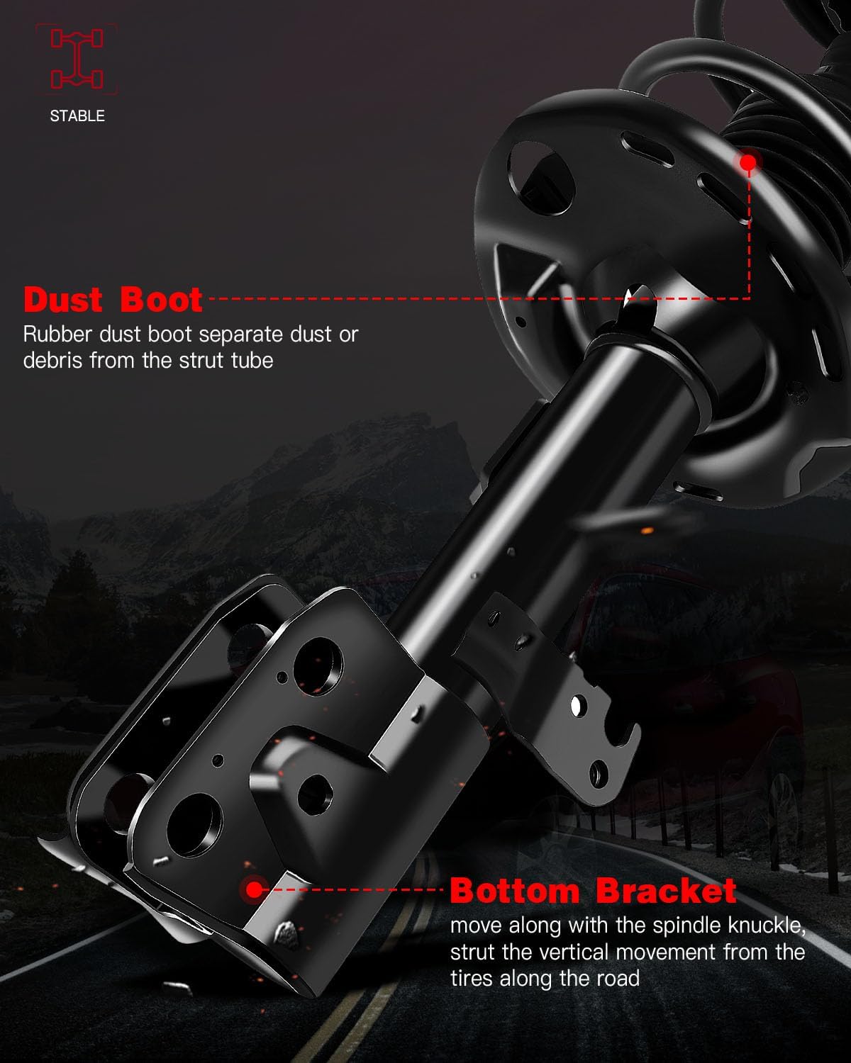 Front & Rear Complete Struts & Coil Spring Assembly Compatible for Toyota for Corolla 2014-2019, Set of 4 Shocks & Struts Replace 172991L 172990