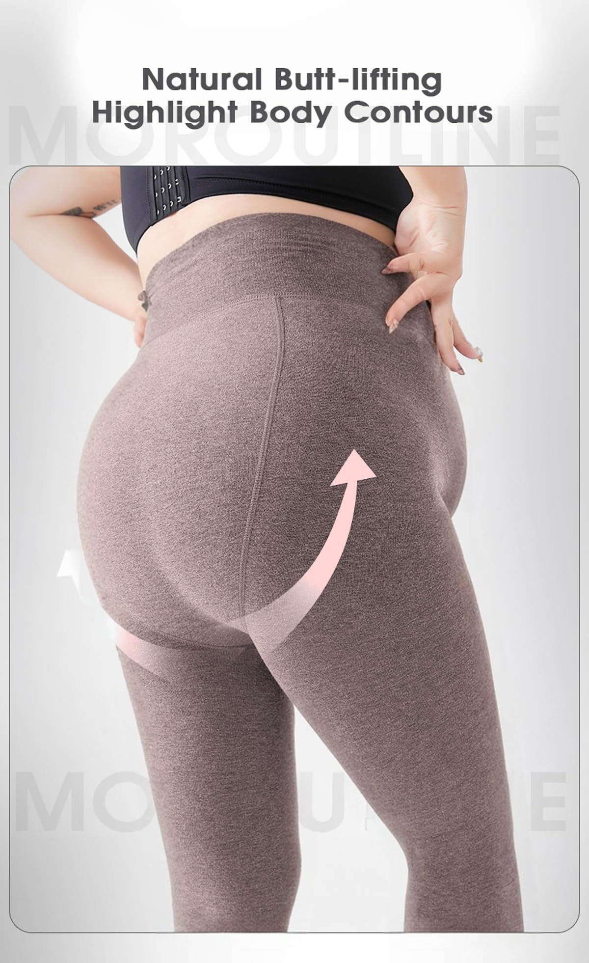 Medias para mujer, con forro polar, cálidas, opacas, con parte superior de control, Café, XL