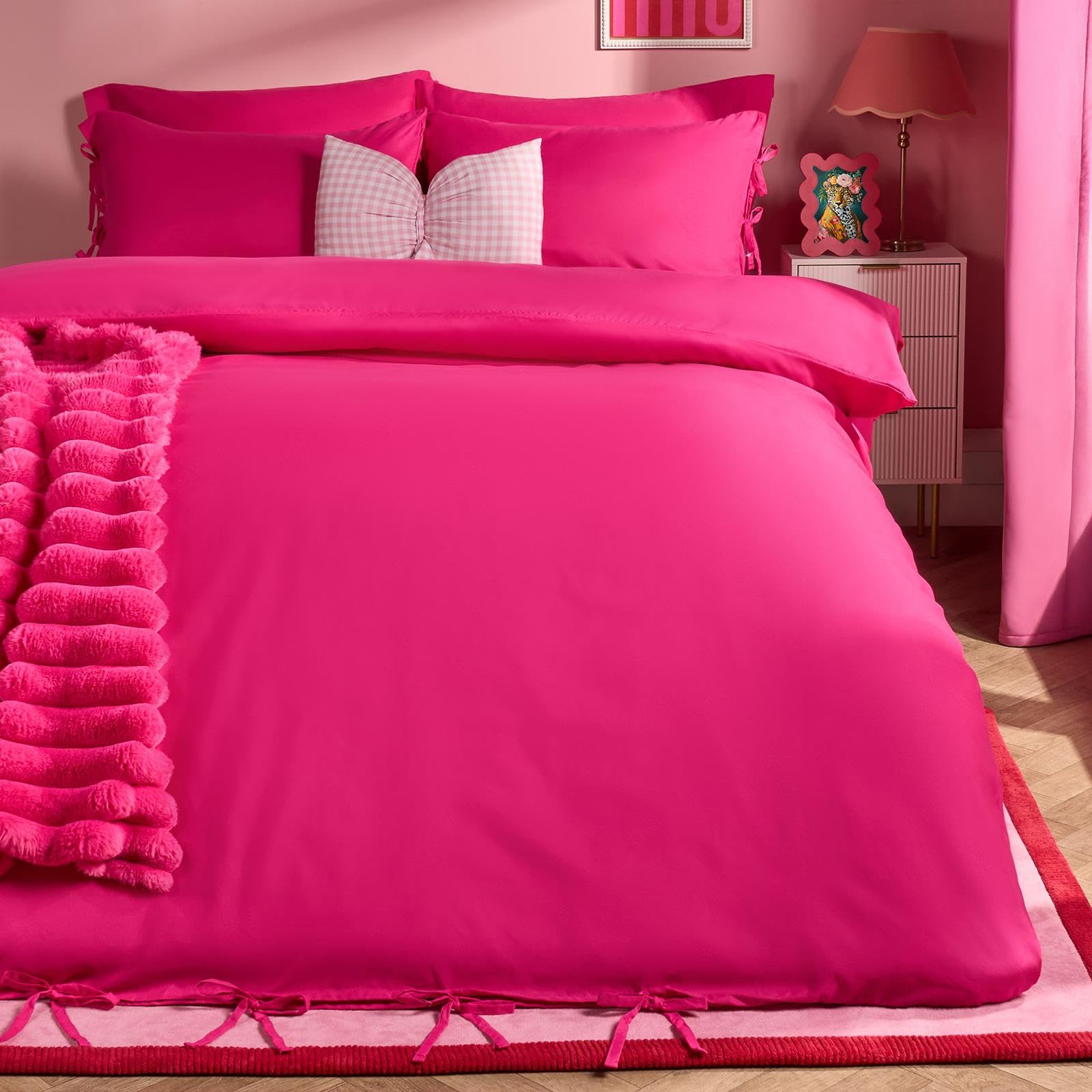 OHS - Duvet Set - Single - Bright Pink