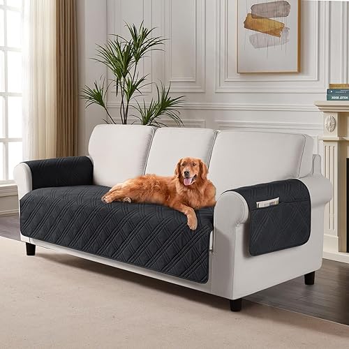 Miniatura 25 de TAOCOCO Fundas de sofá impermeables extragrandes para mascotas y perros con respaldo antideslizante, fundas para asientos de sofá con bolsillo para