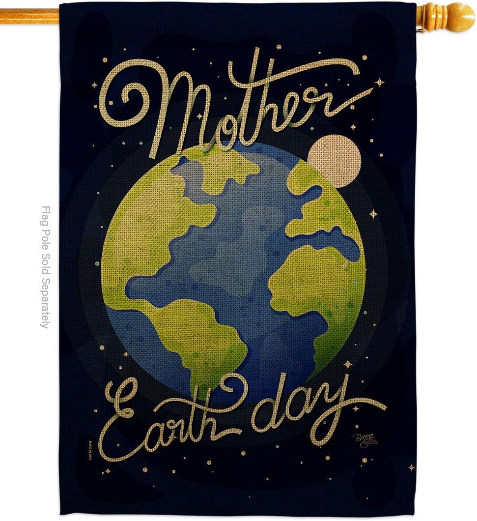 Earth Day House Flag Sweet Life Peace Support Environmental Protection Small Decorative Gift Yard Banner Made In USA 28 X 40